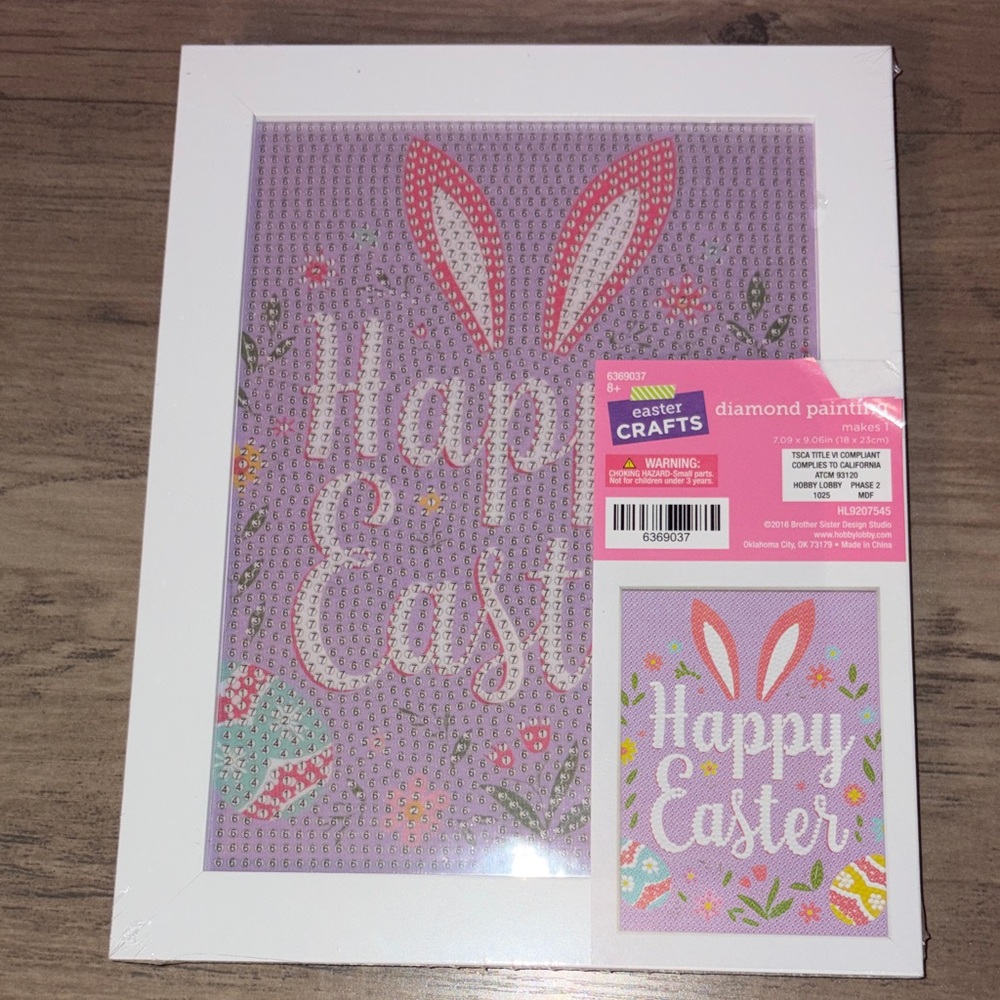 Hobby Lobby Happy Easter Diamond Painting Kit Bunny DIY Craft Decor